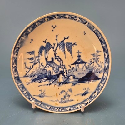 Lot 212 - A Bow powder blue ground sauce boat and cover...