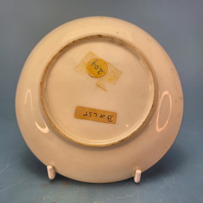 Lot 212 - A Bow powder blue ground sauce boat and cover...