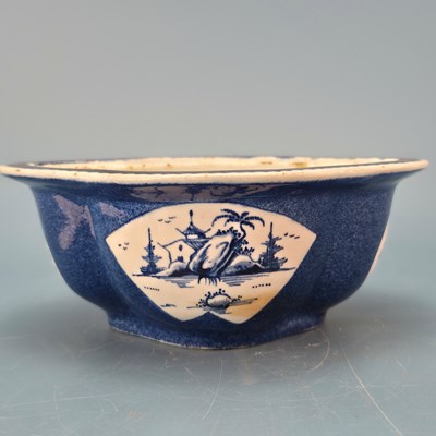 Lot 212 - A Bow powder blue ground sauce boat and cover...