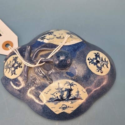 Lot 212 - A Bow powder blue ground sauce boat and cover...