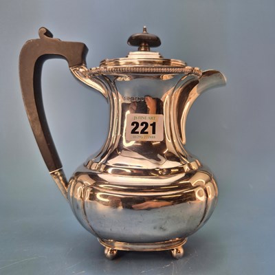 Lot 221 - A silver coffee pot byHarrison and Howson,...