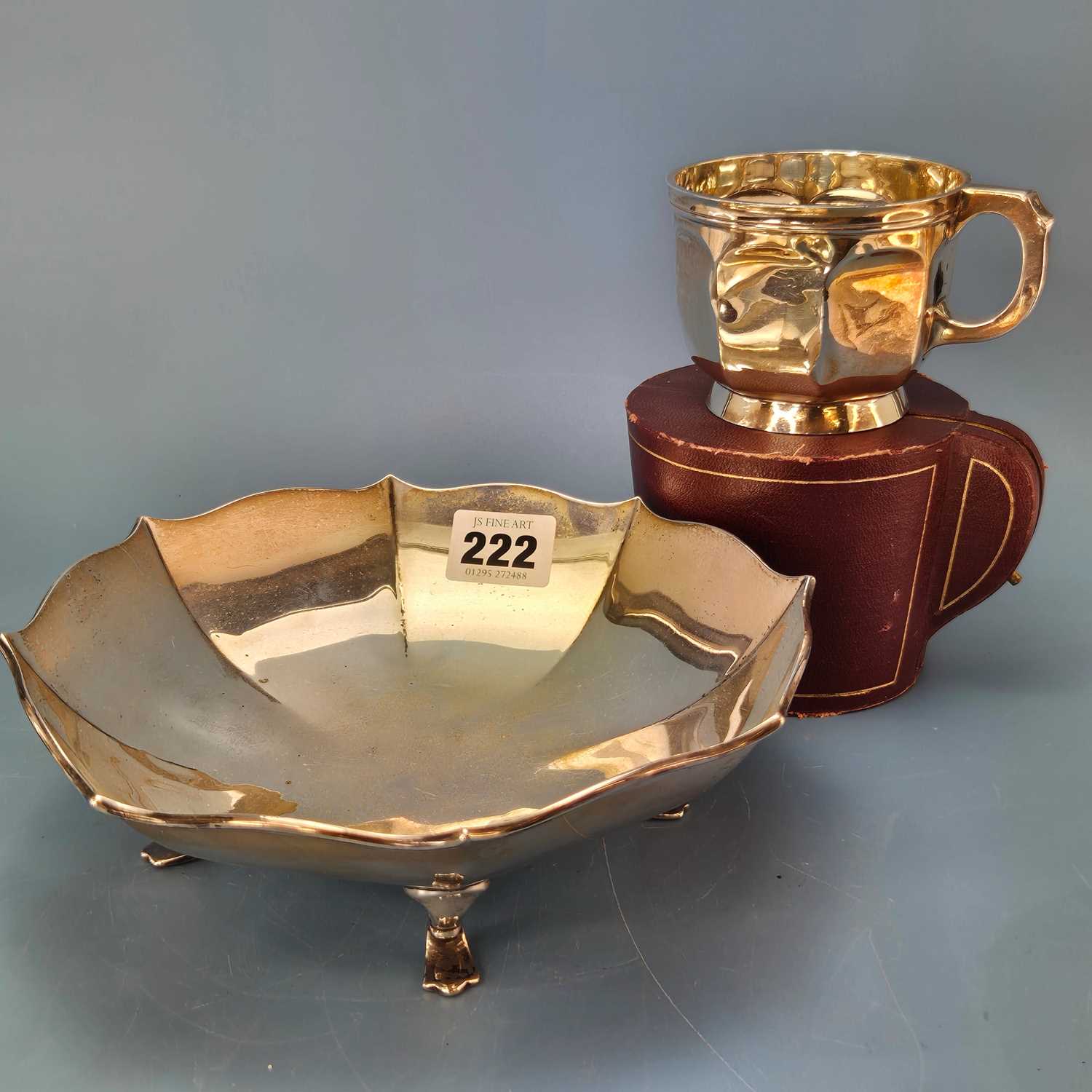 Lot 222 - A silver octagonal bowl by William Hutton and...