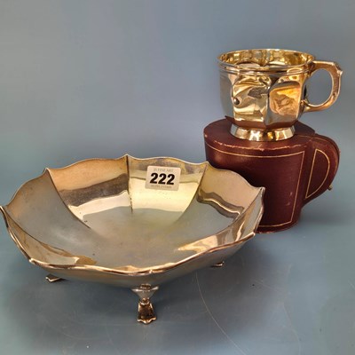 Lot 222 - A silver octagonal bowl by William Hutton and...