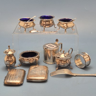 Lot 223 - A pair of silver salts, another earlier, a...