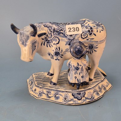 Lot 230 - A 19th century Dutch Delft blue and white...