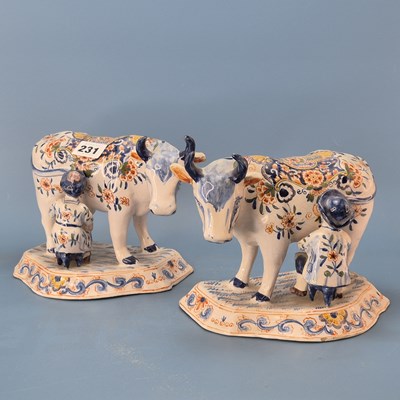 Lot 231 - A pair of 19th century Dutch Delft polychrome...