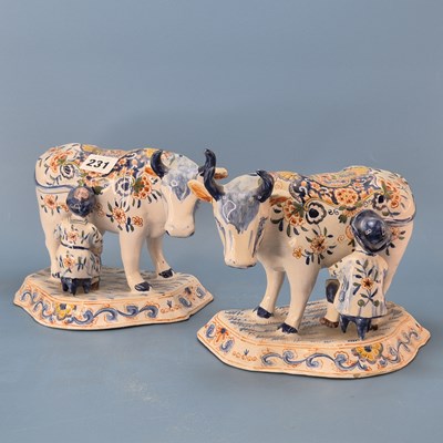 Lot 231 - A pair of 19th century Dutch Delft polychrome...