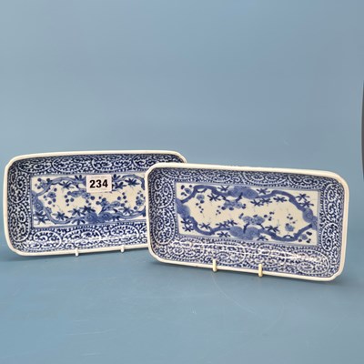 Lot 234 - A pair of Japanese Arita blue and white...