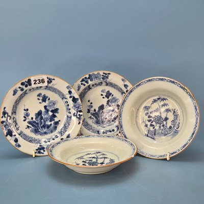 Lot 236 - Two pairs of 18th century Chinese blue and...
