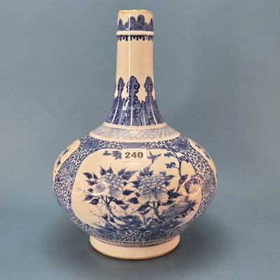 Lot 240 - A Chinese blue and white bottle vase, the...