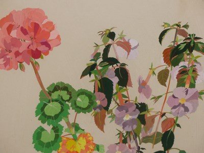 Lot 20 - 20th-century school. Study of wild flowers....