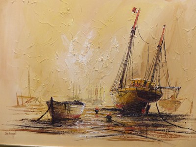 Lot 26 - John Bampfield (B.1947) ARR. Fishing boat at...
