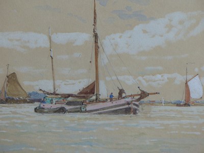 Lot 37 - George Stanfield Walters (1838-1924) Barges on...