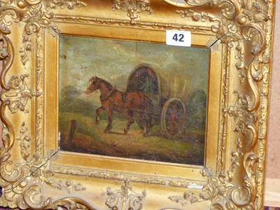 Lot 42 - 19th-century English school. Horse and covered...