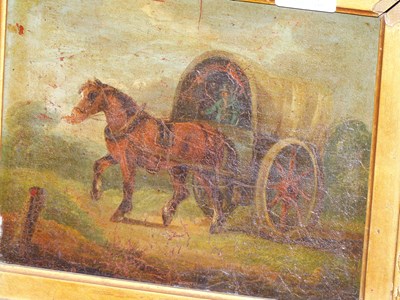 Lot 42 - 19th-century English school. Horse and covered...