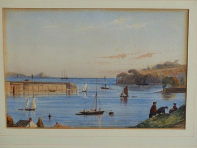 Lot 55 - English school. c.1835. Plymouth from Mount...