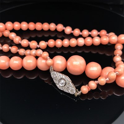 Lot 7 - A vintage necklace of graduated and knotted...