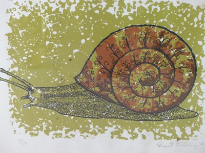 Lot 81 - David Harding (20th century) A snail. Signed...