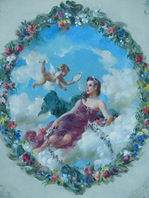 Lot 87 - 19th-century school. Angelic maiden and cherub...