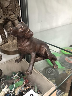 Lot 212 - A group of seven cast bronzed figures.