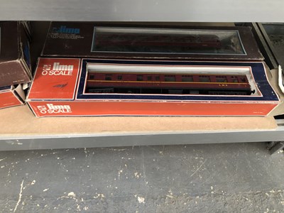 Lot 239 - Seven boxed Lima 0 gauge railway carriages.