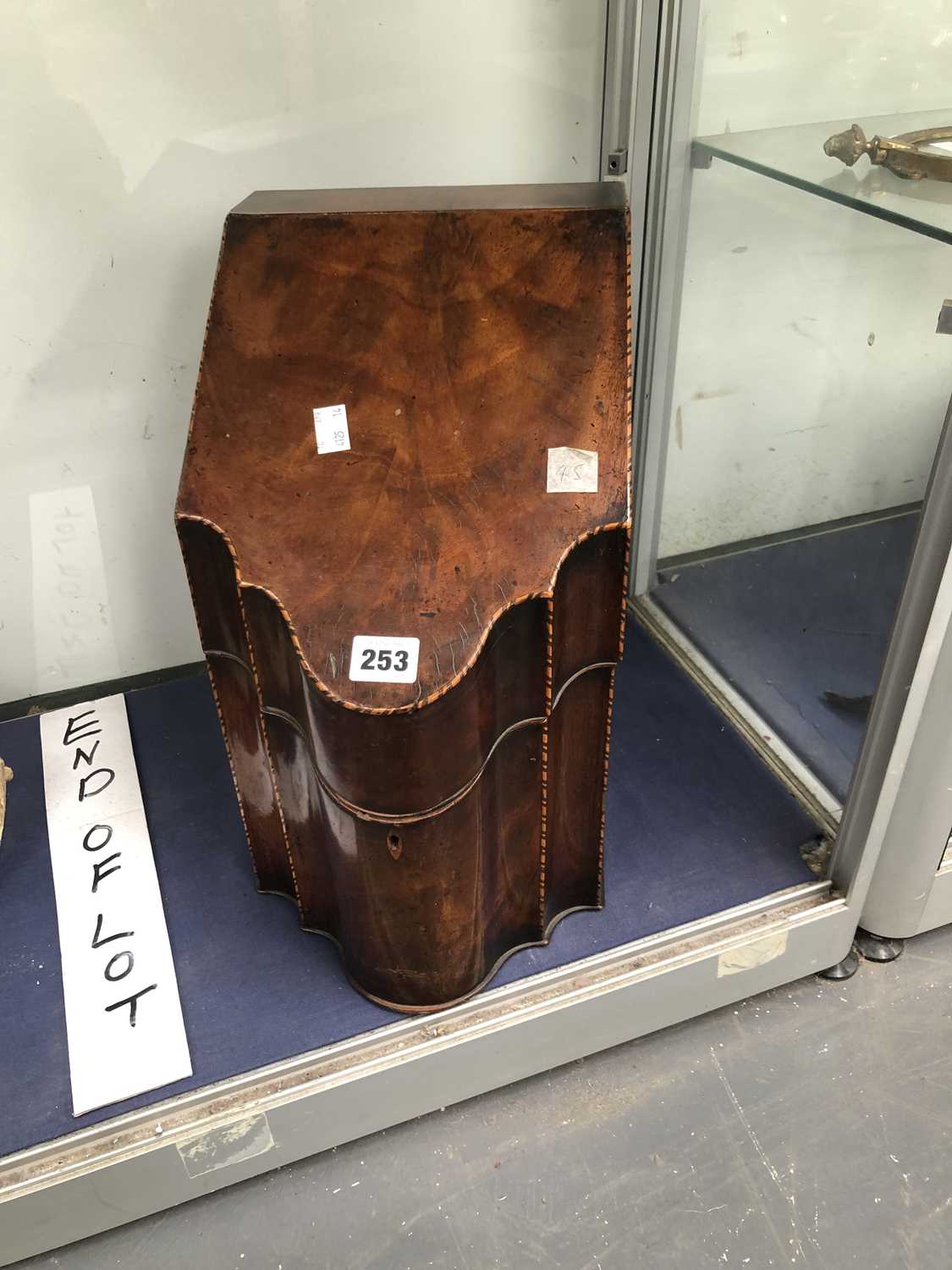 Lot 253 - A Georgian mahogany knife box converted for...