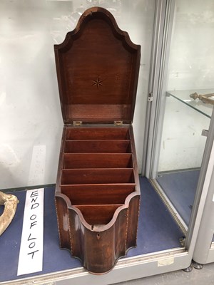 Lot 253 - A Georgian mahogany knife box converted for...