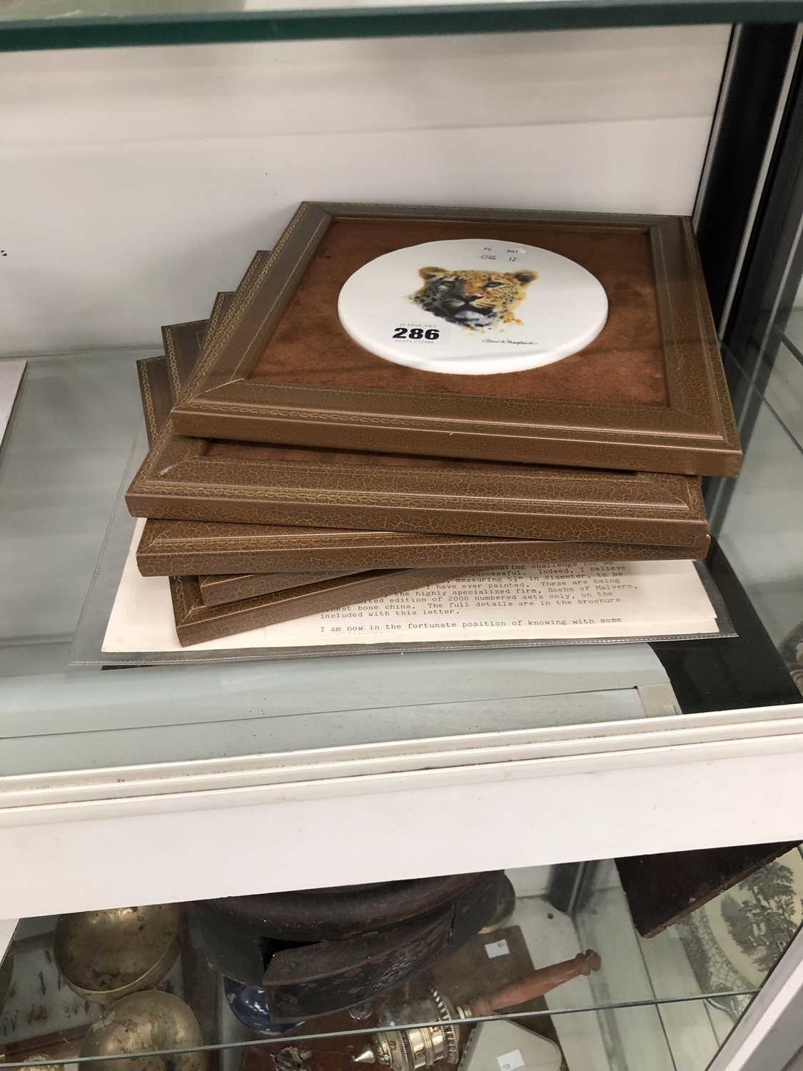 Lot 286 - A group of five leather-framed Boehm bone...