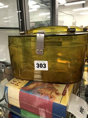 Lot 303 - A vintage Lucite bag and three vintage orange...