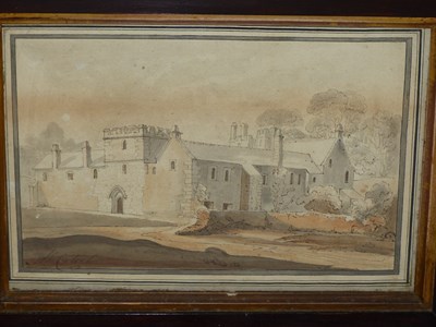 Lot 119 - 18th-century school. Study of a castle,...