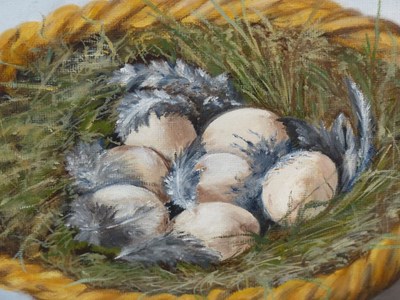 Lot 121 - 20th century. New life, study of nested eggs...