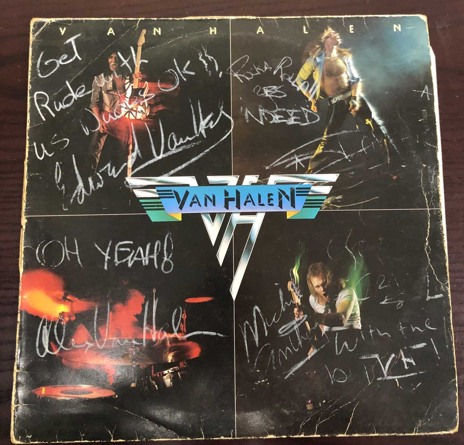 Lot 332 - Van Halen Signed Debut LP - Signed on 1st tour...