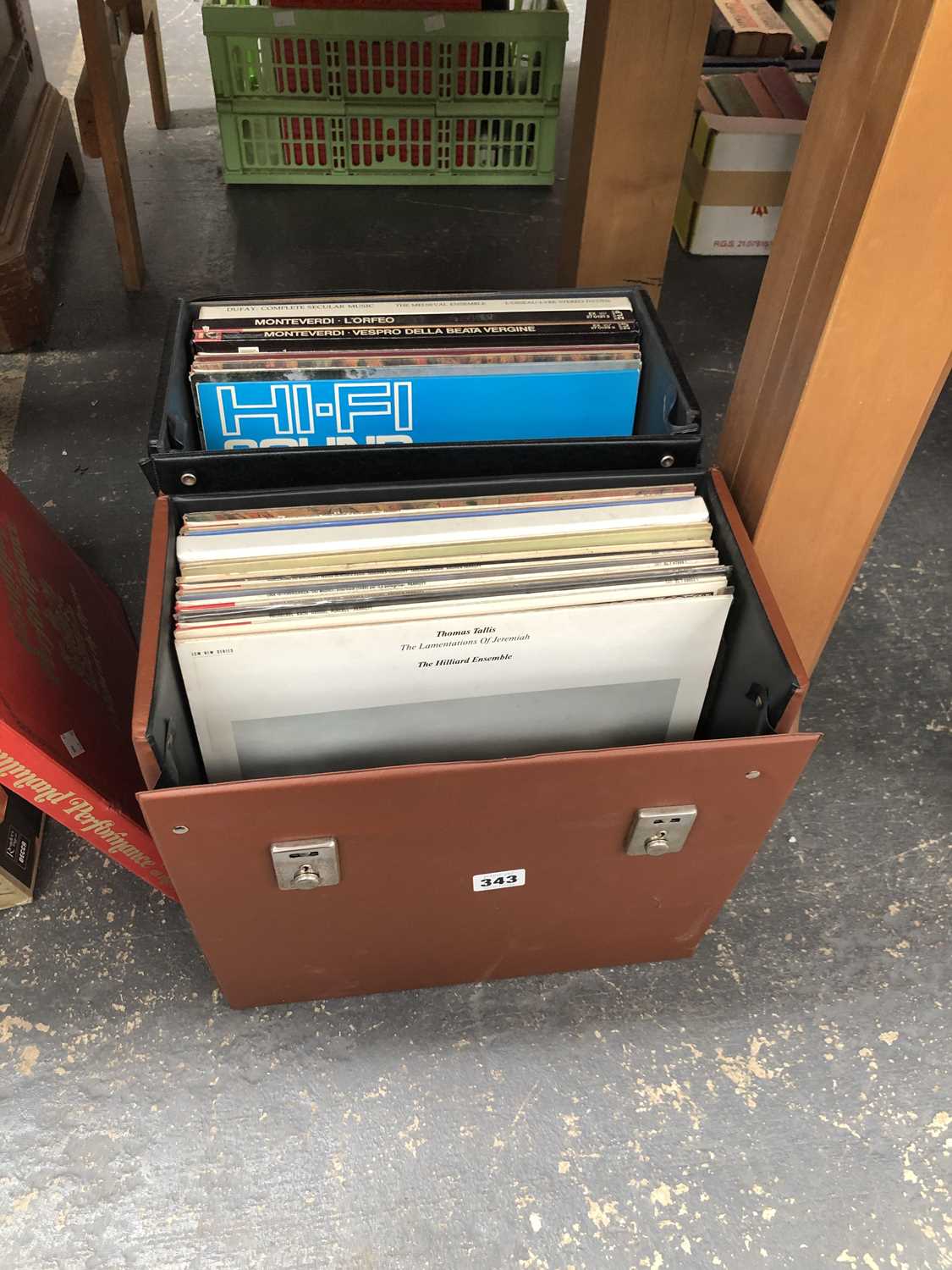 Lot 343 - 2 Record Cases mostly Classical LP Records + a...