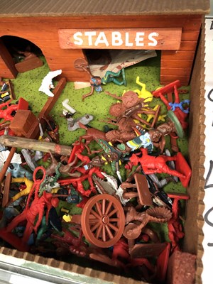 Lot 321 - Vintage Rodeo toy stable, including figures by...