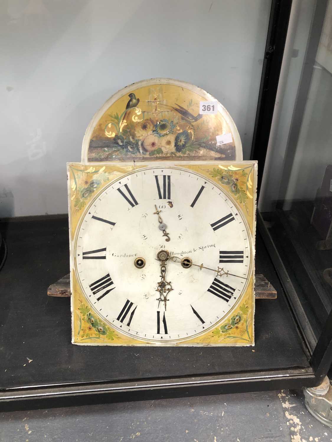 Lot 361 - A long case clock dial and movement only, the...