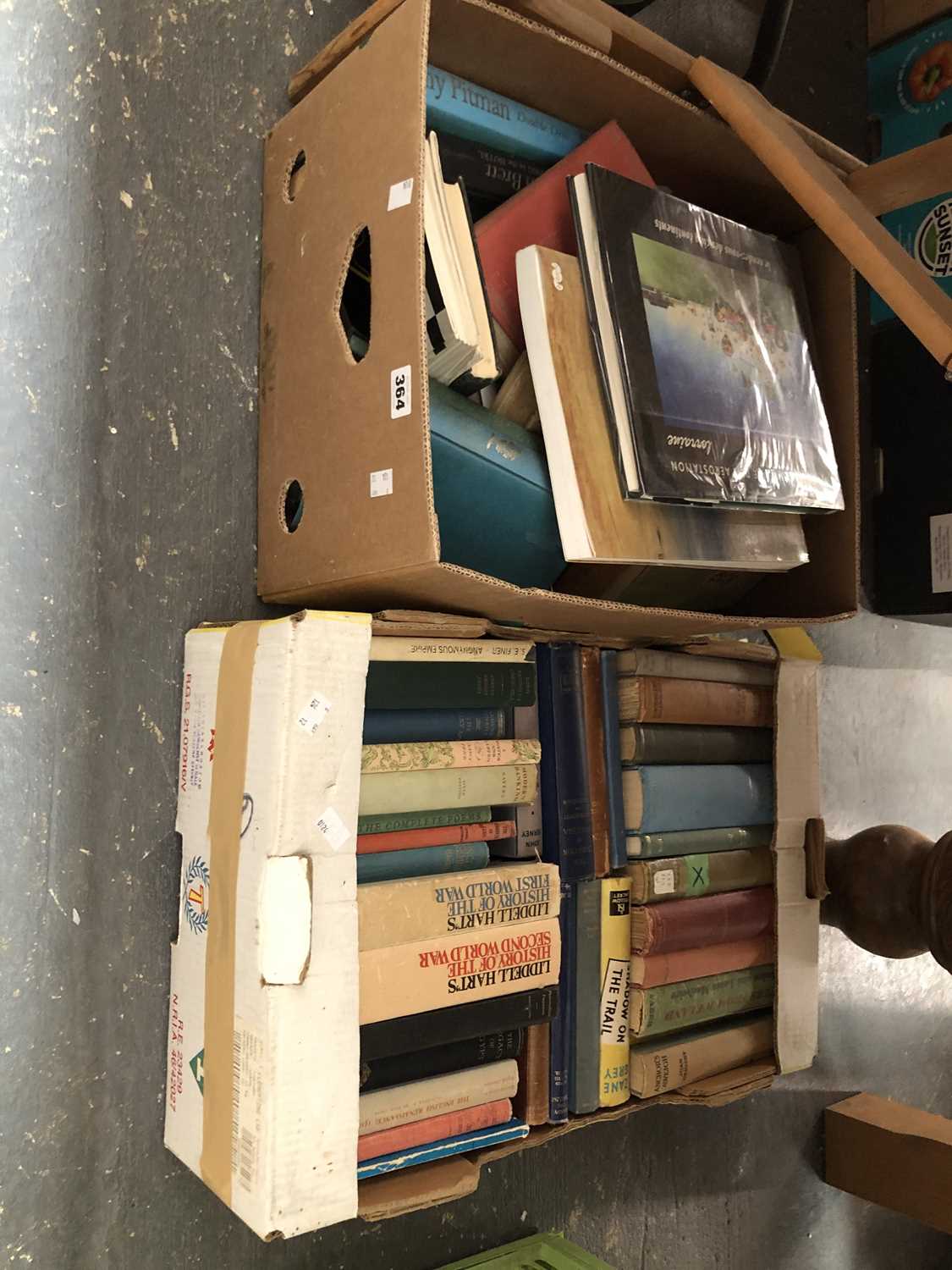 Lot 364 - Two boxes of various books.