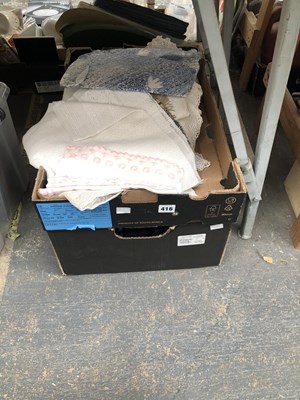 Lot 416 - Table linen and blankets, lace & crochet work...