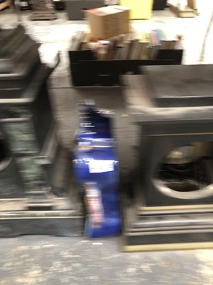 Lot 432 - Three heavy marble clock cases and a ceramic...