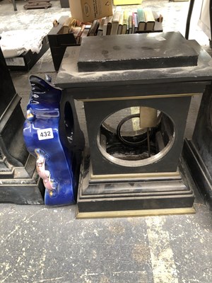 Lot 432 - Three heavy marble clock cases and a ceramic...