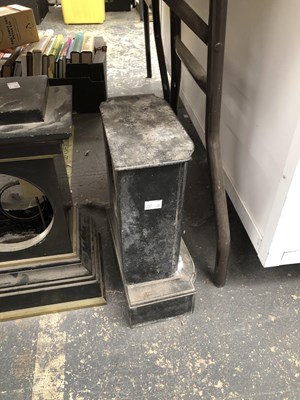 Lot 432 - Three heavy marble clock cases and a ceramic...