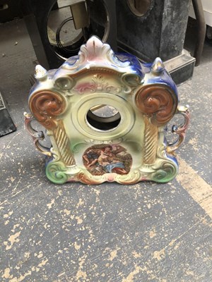 Lot 432 - Three heavy marble clock cases and a ceramic...