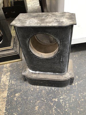 Lot 432 - Three heavy marble clock cases and a ceramic...