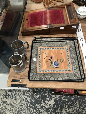 Lot 437 - An antique writing slope, a set of six Chinese...