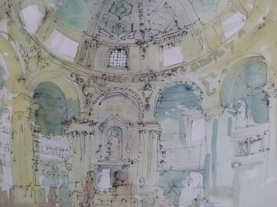 Lot 153 - Nina Carroll (1932-1990) ARR. A domed chapel...