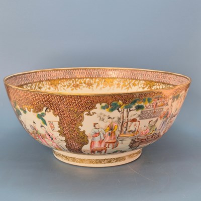 Lot 260 - A Chinese porcelain punch bowl, the exterior...