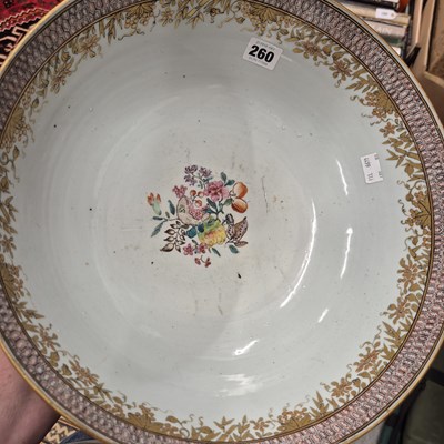 Lot 260 - A Chinese porcelain punch bowl, the exterior...