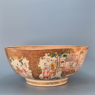 Lot 260 - A Chinese porcelain punch bowl, the exterior...
