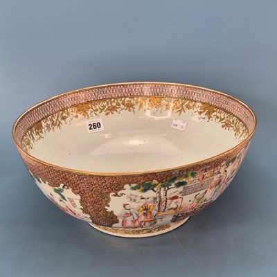 Lot 260 - A Chinese porcelain punch bowl, the exterior...