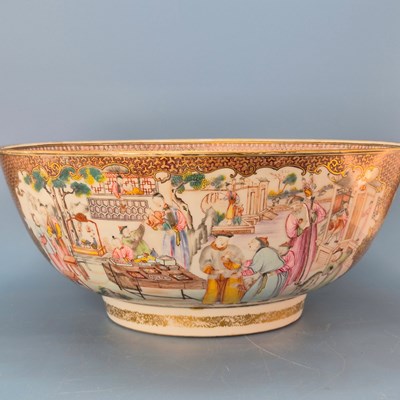 Lot 260 - A Chinese porcelain punch bowl, the exterior...