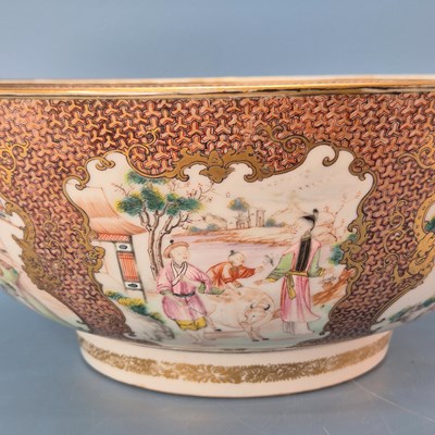 Lot 260 - A Chinese porcelain punch bowl, the exterior...